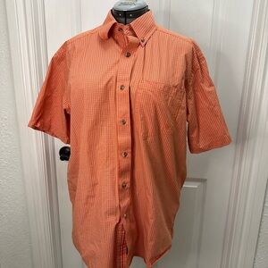 Ariat Men's Orange Plaid Button Down Shirt